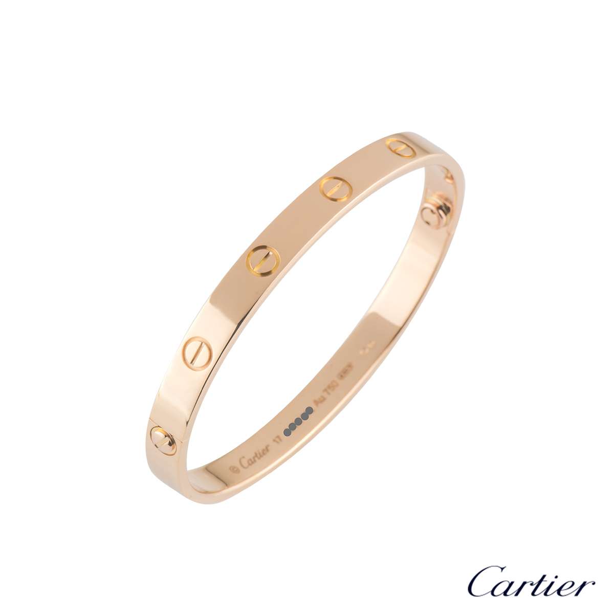 Cartier Love Bracelet Rose Gold Size 17 